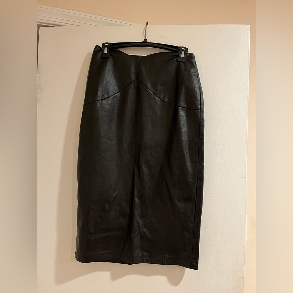 Shein Black Leather Skirt Size M/6